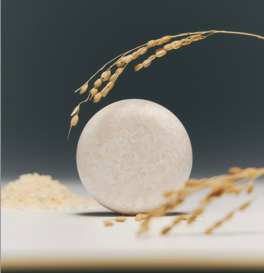 Rice Water Shampoo Bar for Hair Growth & Strengthening, All Natural Formula with Biotin & Protein