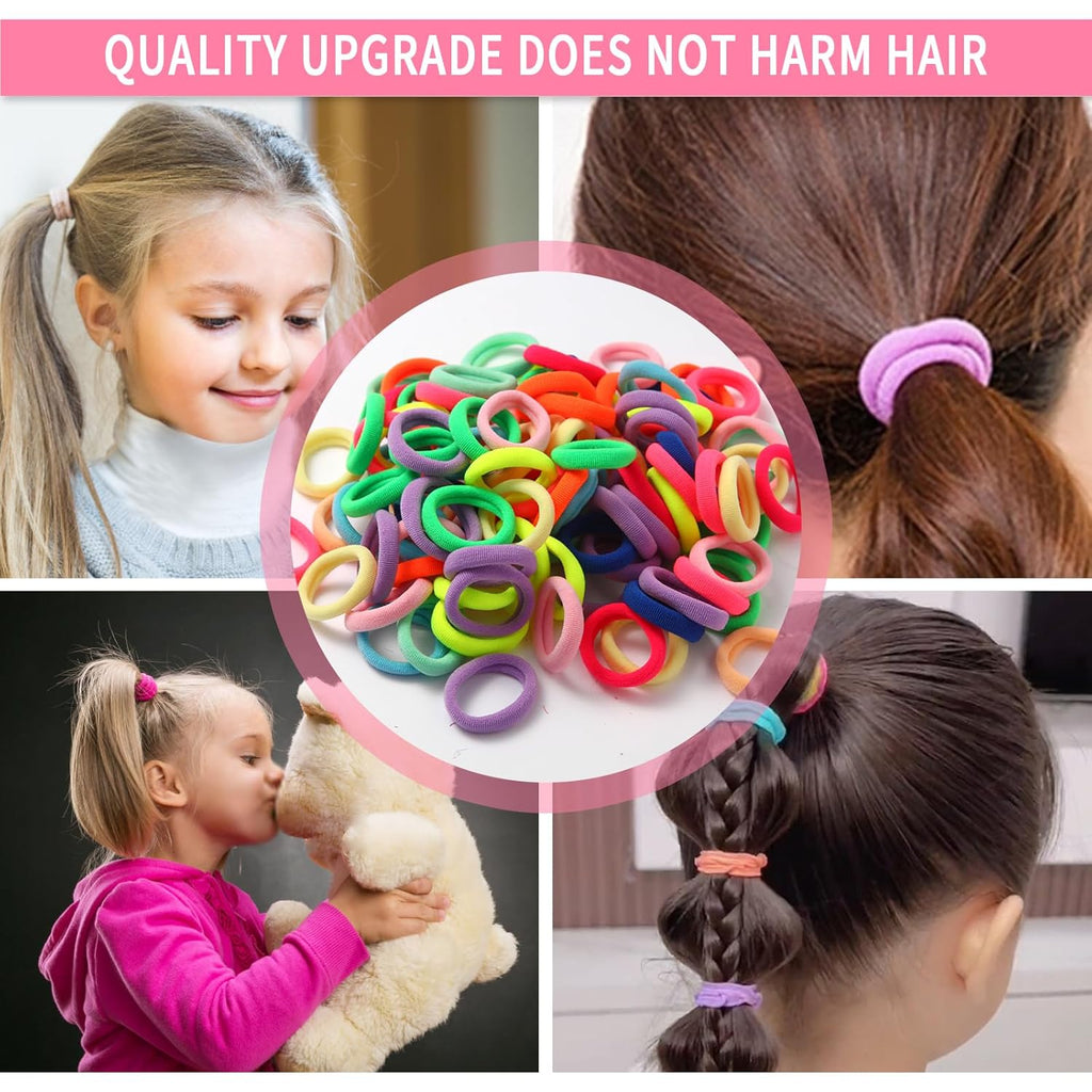 -100 PCS Hair Ties, Hair Elastics, Hair Accessories for Girls Women, Cotton Toddler Hair Ties for Girls and Kids (Multicolor)