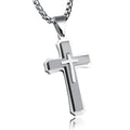 Men Necklaces & Pendants Male Cross Necklace Punk Stainless Steel Chain Fashion Jewelry White Black Golden