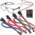 Eyeglass Chains for Women Men Premium ECO Leather Strap 4 Pcs 28 Inch Length