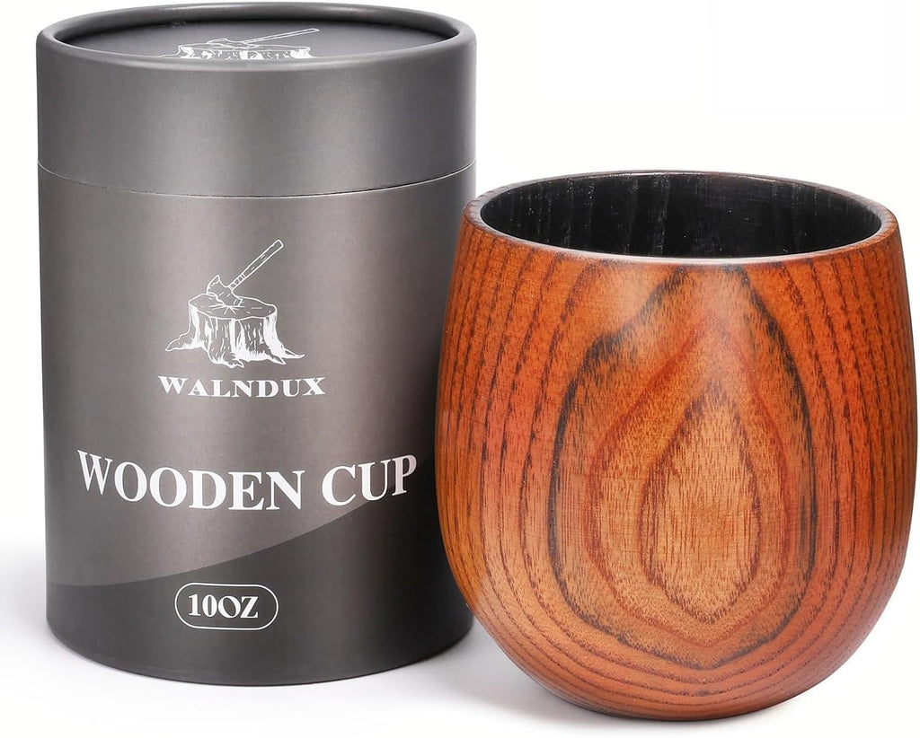 Upgraded Charred Whiskey Glasses Sets, Bourbon Drinking Glass, Bourbon Gifts for Men, Finished Wooden Old Fashioned Glass, Great Whiskey Gifts for Men, Dad, or Brother (1 Pack)