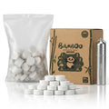 Compressed Towel Tablets - Bamboo Portable Camping Paper Tablets, Great for Hiking, Travel and Backpacking - Disposable Washcloths, Body Wipes, Coin Tissue (100 Pack with Metal Cases)