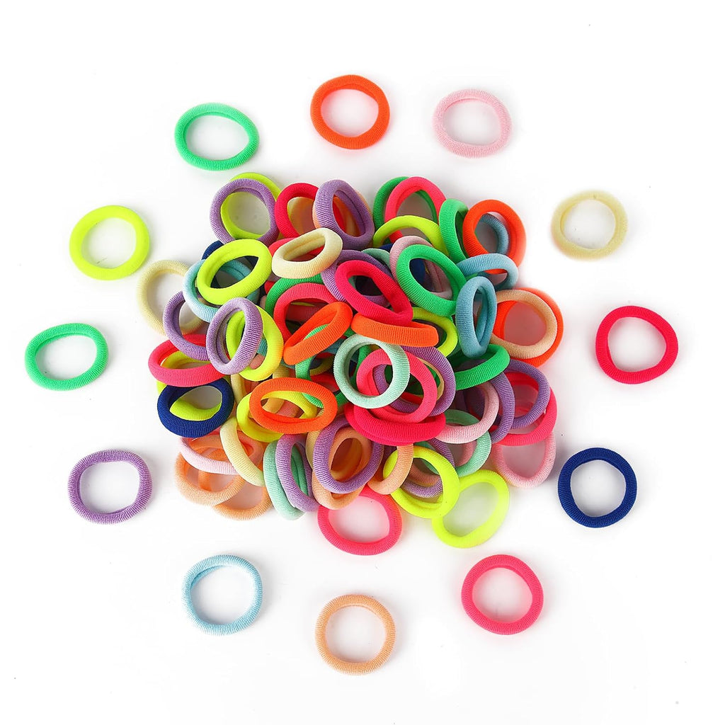 -100 PCS Hair Ties, Hair Elastics, Hair Accessories for Girls Women, Cotton Toddler Hair Ties for Girls and Kids (Multicolor)