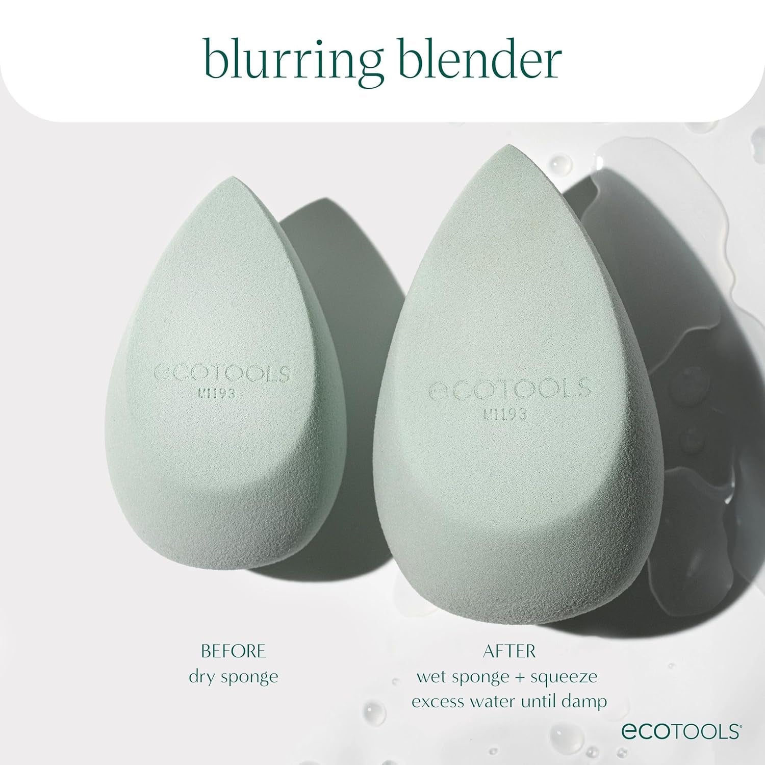 Blend + Blur Makeup Brush and Sponge Duo, Makeup Blender Sponge & Foundation Brush, for Liquid & Cream Makeup, Cloud Skin, Eco Friendly, Latex-Free, Cruelty Free, & Vegan, 2 Piece Set