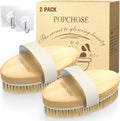 Dry Brushing Body Brush, Natural Bristle Dry Skin Exfoliating Brush Body Scrub for Flawless Skin, Cellulite Treatment, Lymphatic Drainage and Blood Circulation Improvement