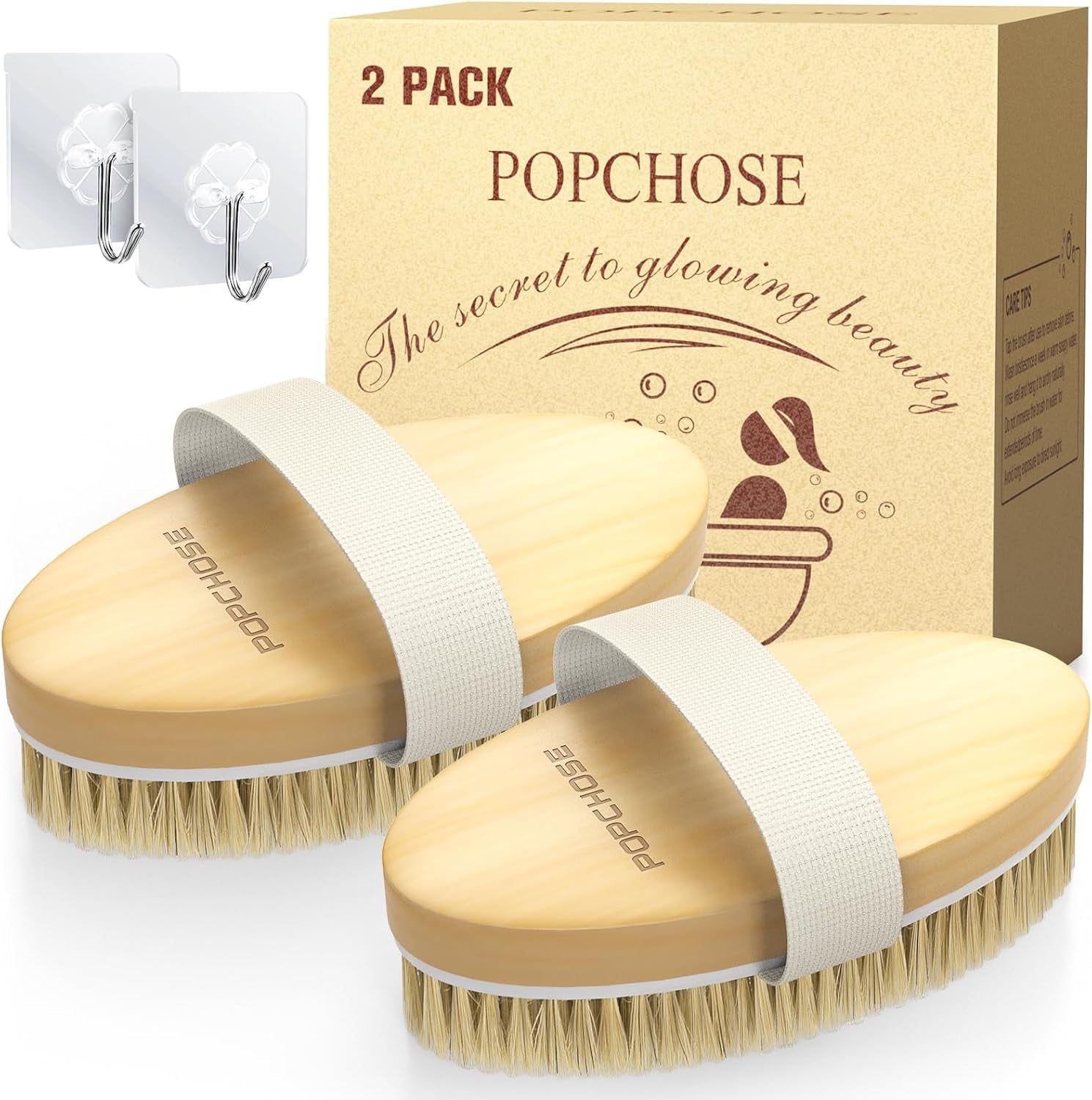 Dry Brushing Body Brush, Natural Bristle Dry Skin Exfoliating Brush Body Scrub for Flawless Skin, Cellulite Treatment, Lymphatic Drainage and Blood Circulation Improvement