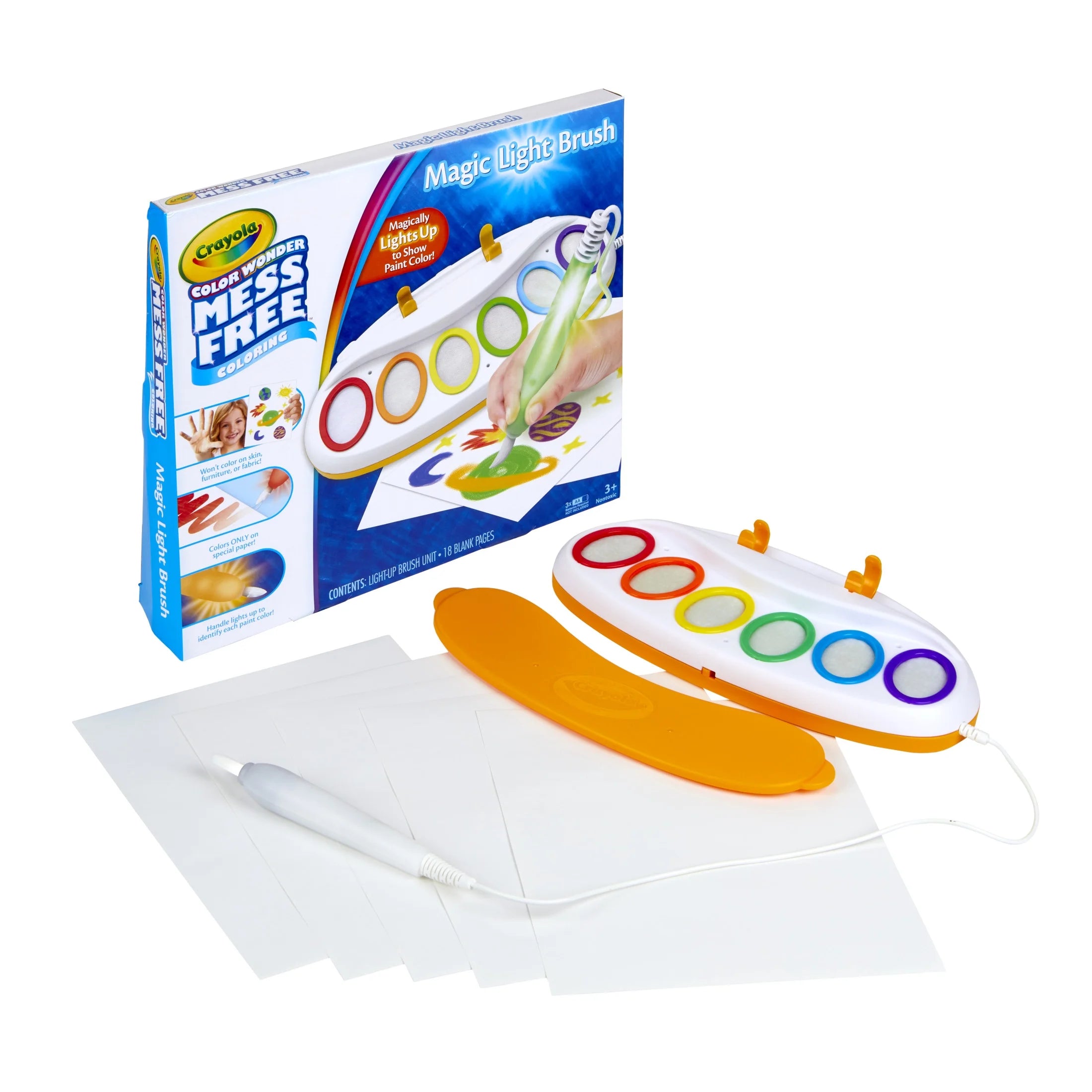 Color Wonder Magic Light Brush, Mess Free Kids Painting Set, Preschool Supplies, Toddler Activities, Educational Toys, Holiday & Christmas Gifts for Ages 3+
