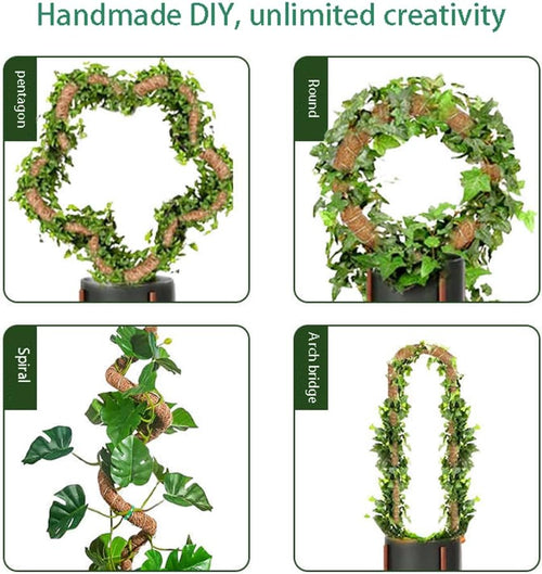 2 Pack 28" Bendable Moss Pole for Monstera Plant Support, Coco Coir Stakes for Climbing Plants, Indoor Trellis for Pothos, Philodendron & Houseplants – Adjustable Plant Support Kit