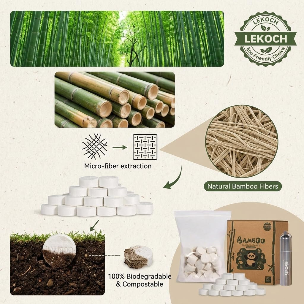 Compressed Towel Tablets - Bamboo Portable Camping Paper Tablets, Great for Hiking, Travel and Backpacking - Disposable Washcloths, Body Wipes, Coin Tissue (100 Pack with Metal Cases)