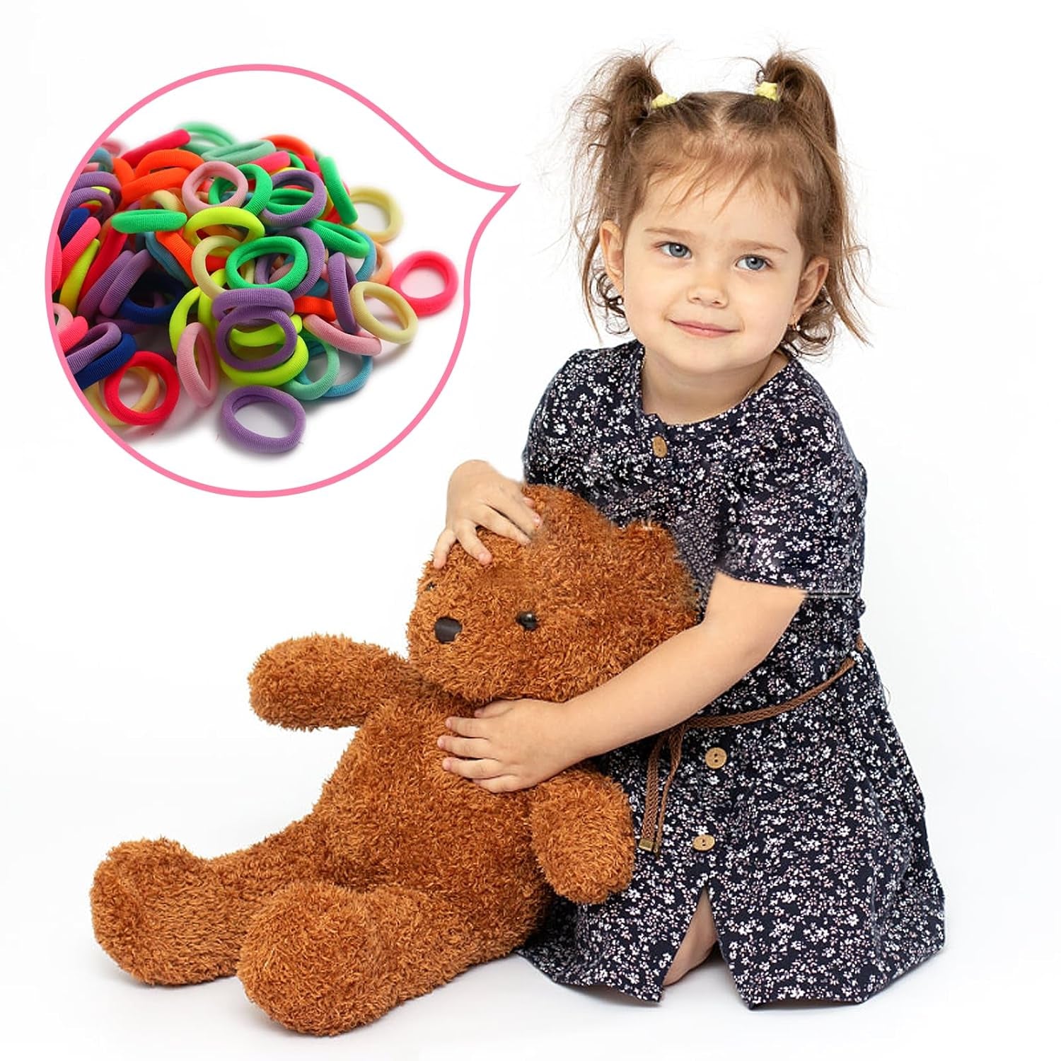 -100 PCS Hair Ties, Hair Elastics, Hair Accessories for Girls Women, Cotton Toddler Hair Ties for Girls and Kids (Multicolor)