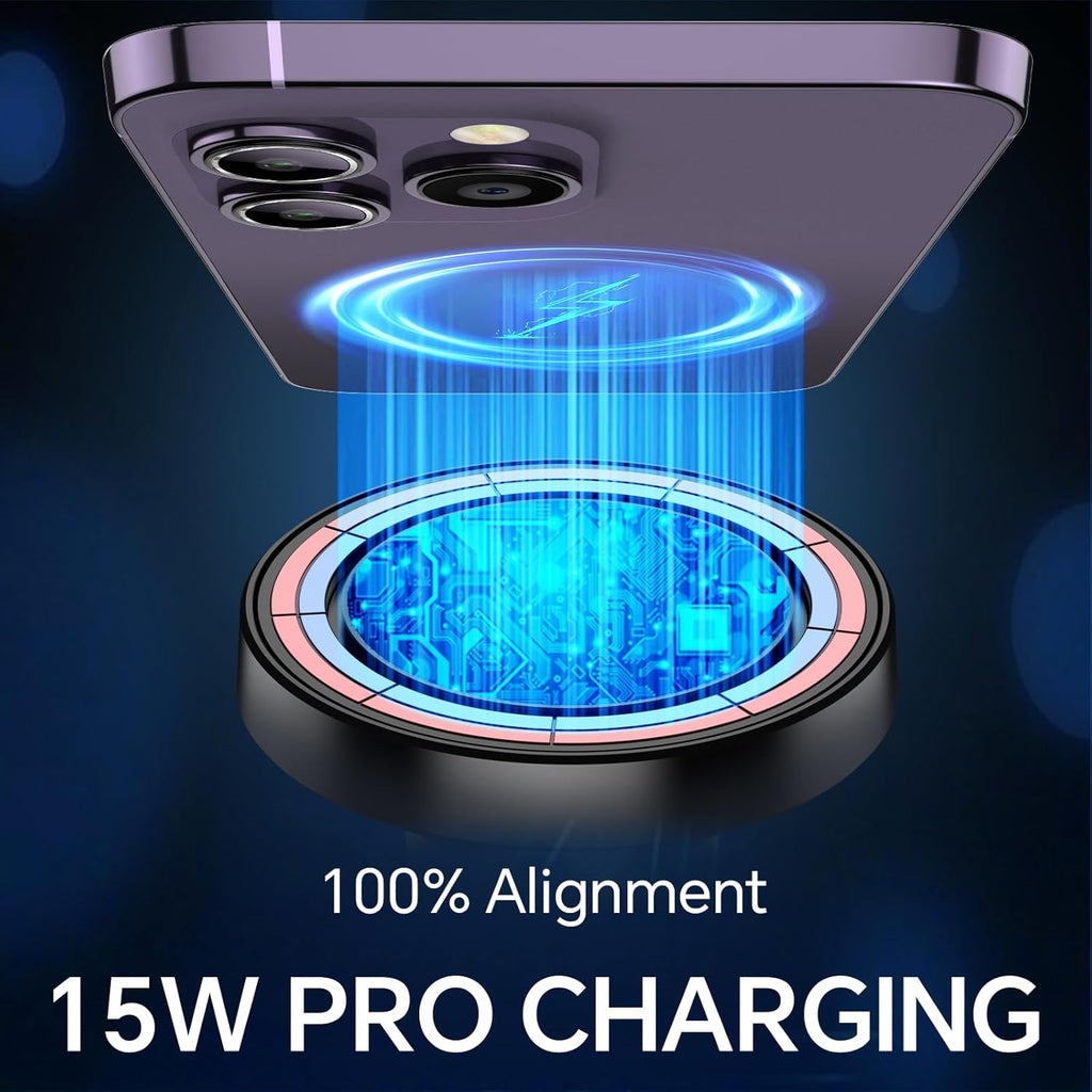 for Magsafe Car Mount Charger【Ultra Magnet】 Magnetic Phone Holders for Your Car Charger【Windshield+Vent+Dash】 Magnetic Wireless Car Phone Holder Charger Car Mount for Iphone 17 (Carbon Fiber)