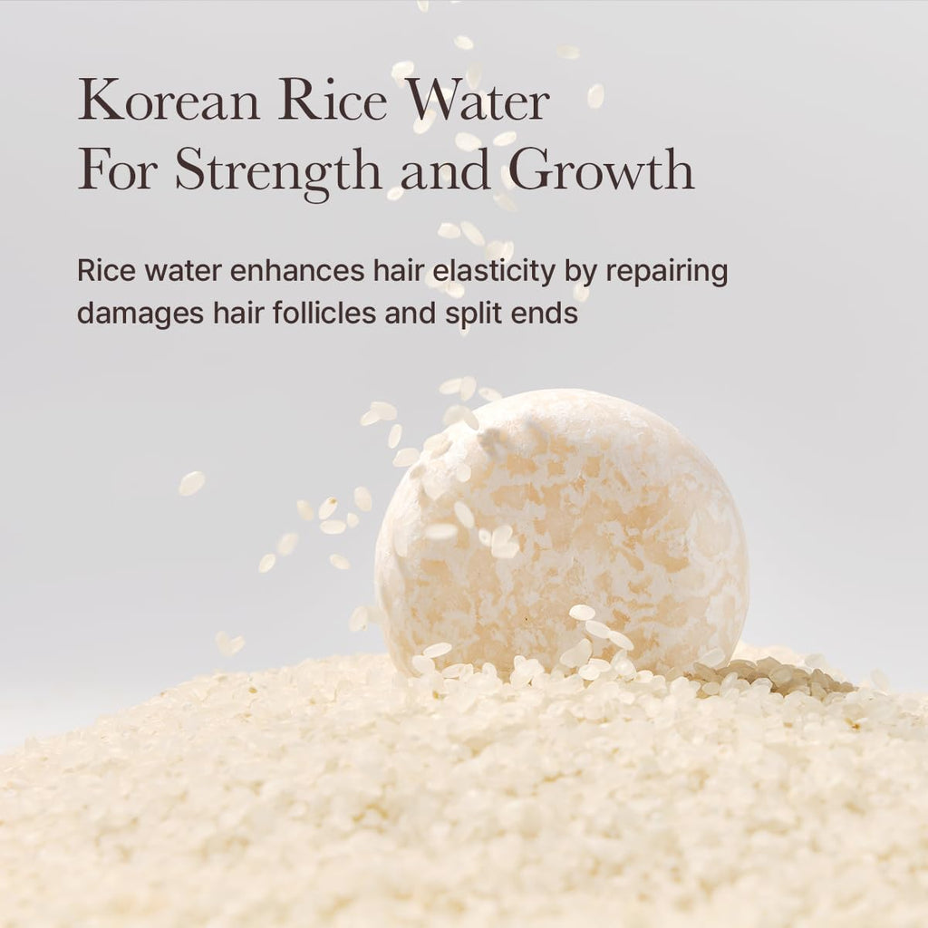 Rice Water Shampoo Bar for Hair Growth & Strengthening, All Natural Formula with Biotin & Protein