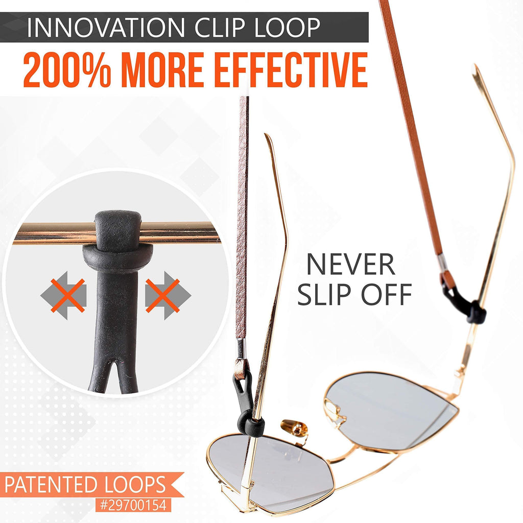 Eyeglass Chains for Women Men Premium ECO Leather Strap 4 Pcs 28 Inch Length