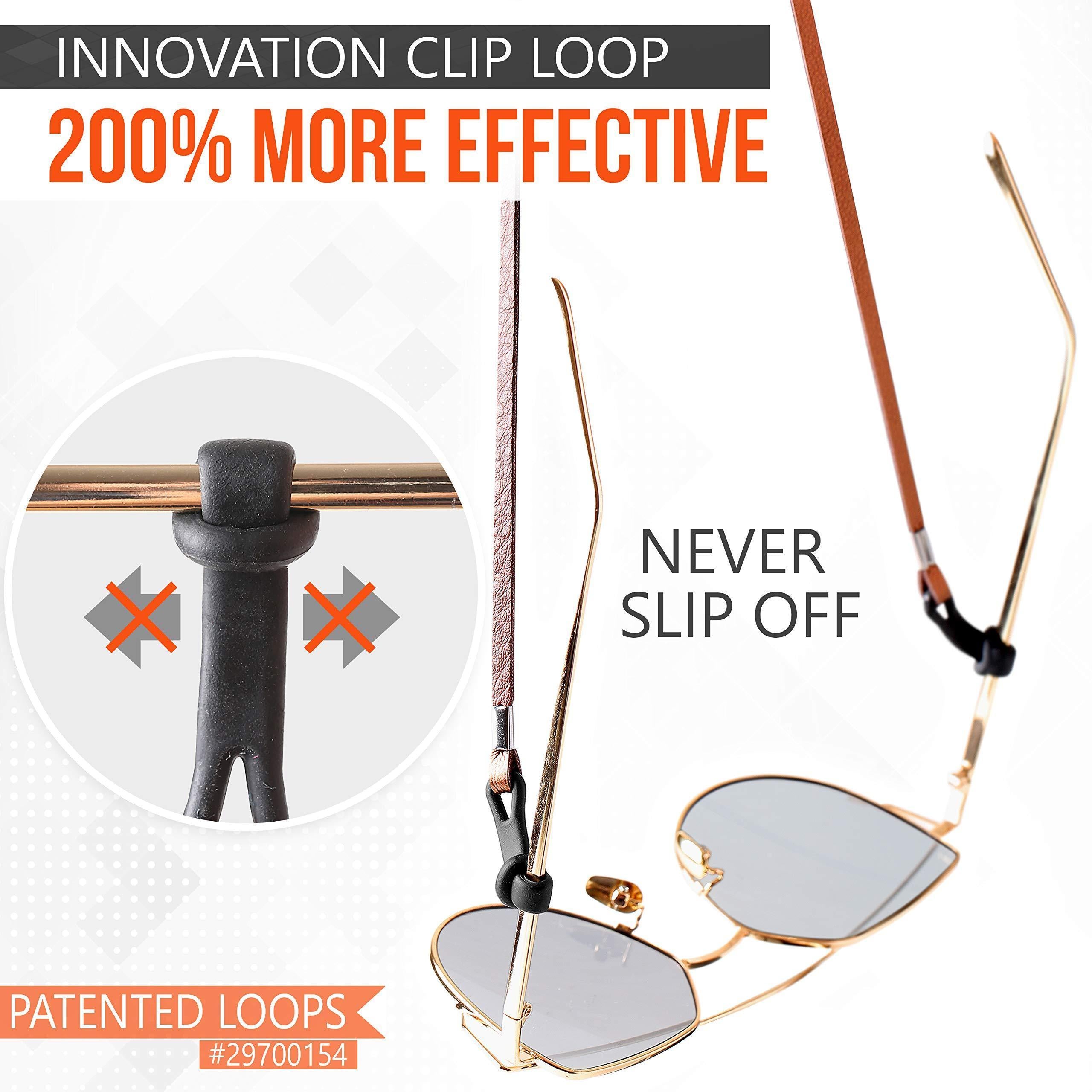 Eyeglass Chains for Women Men Premium ECO Leather Strap 4 Pcs 28 Inch Length