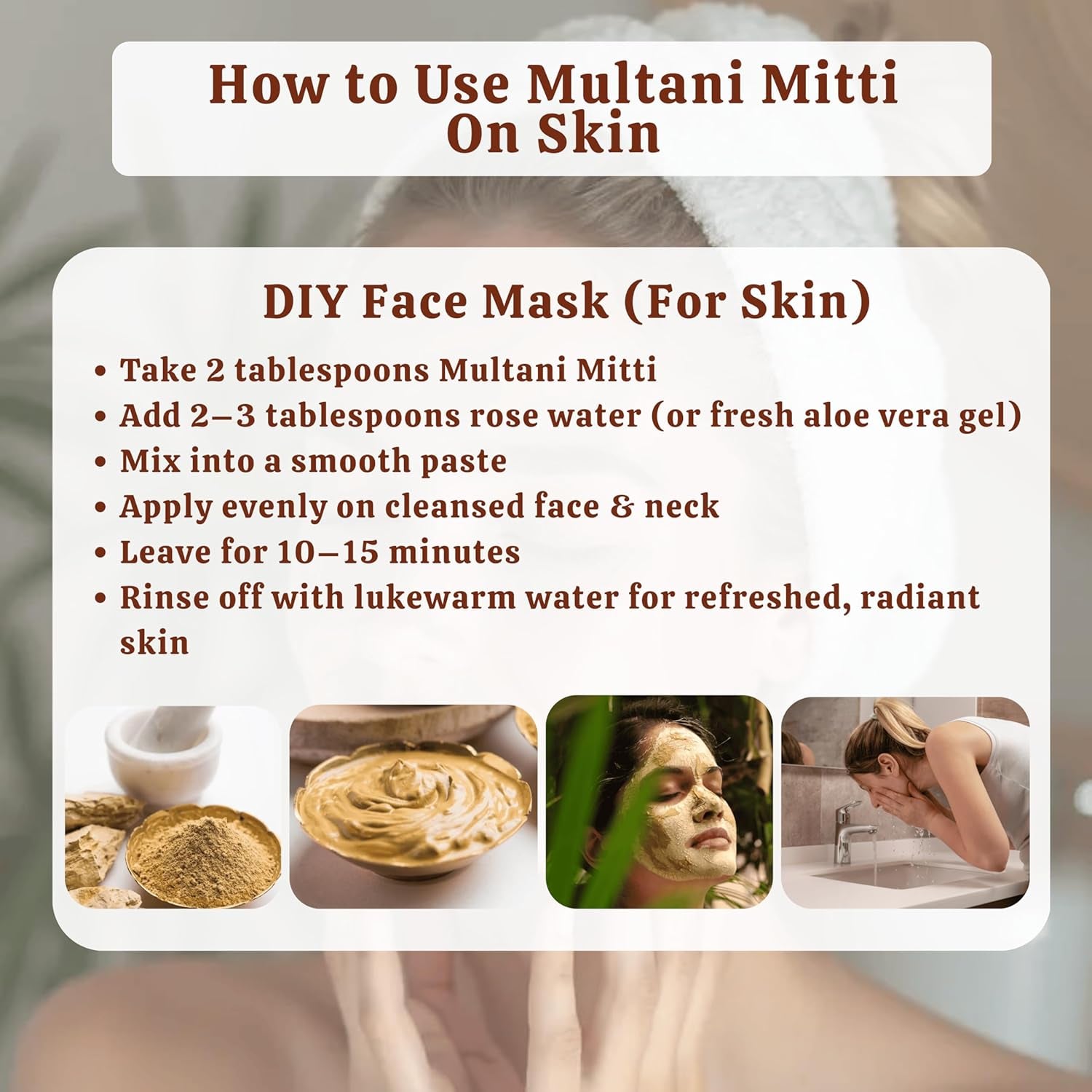 Indian Healing Powder 100G | Natural Calcium Bentonite Clay & Multani Mitti | Face & Body Mask for Smooth, Radiant Skin | Pore Care, Oil Control, Hair & Scalp Care | Vegan & Cruelty-Free