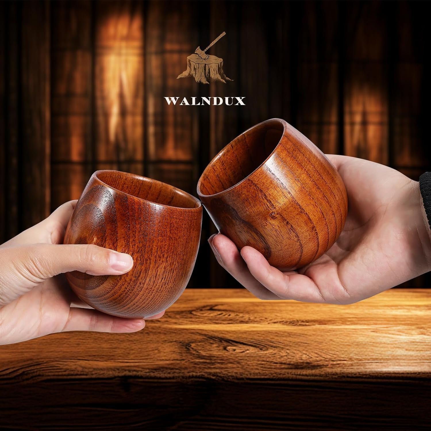Whiskey Glasses Sets, Bourbon Glass, Bourbon Gifts for Men, Finished Wooden Old Fashioned Glass, Great Whiskey Gifts for Men, Dad, or Brother (2 Pack)