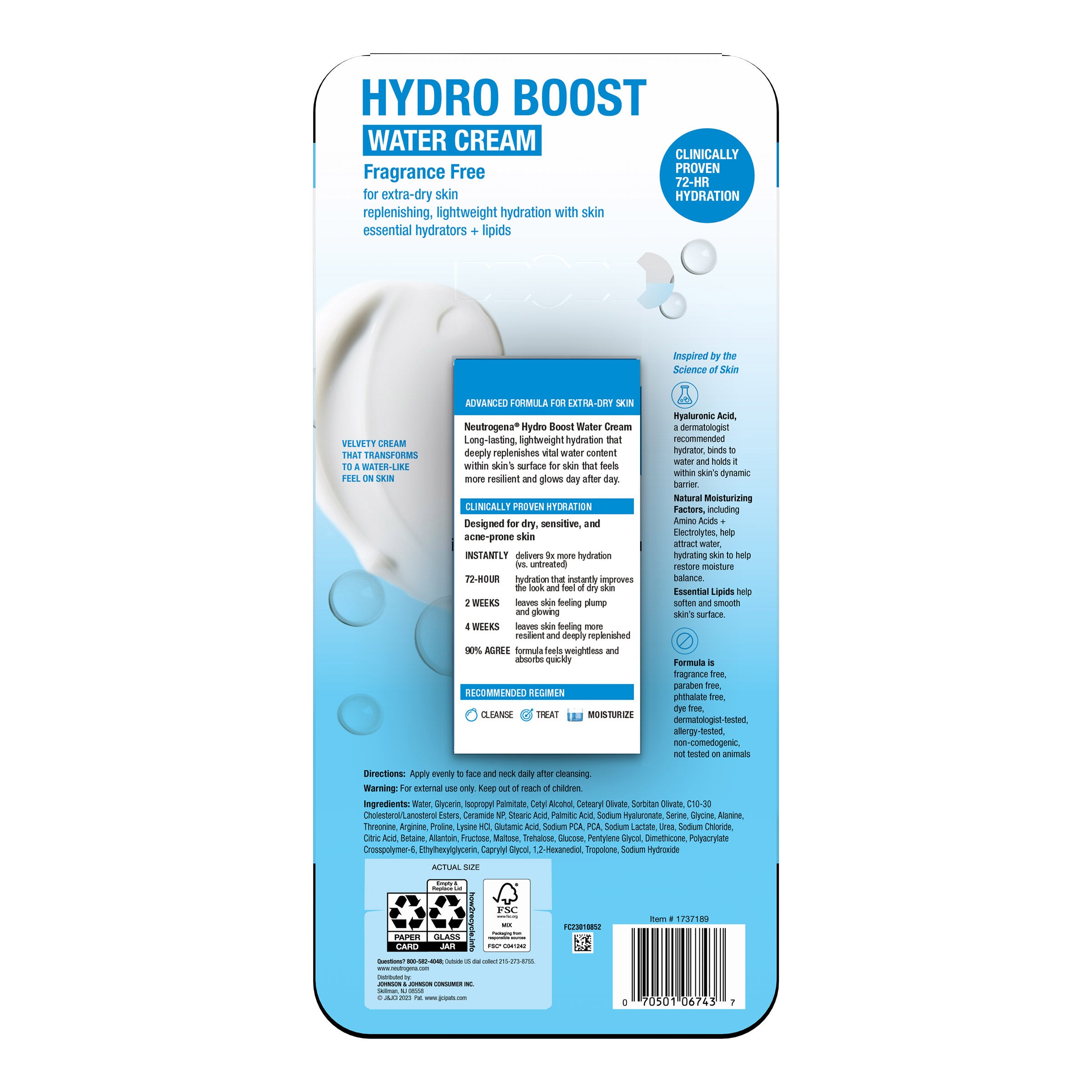 Neutrogena Hydro Boost Water Cream, 1.7 Fl Oz, 2-Pack