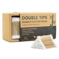 Pointed Cotton Swabs 600 Count with Paper Box, Double Precision Tips with Bamboo Sticks, Pointy Cotton Buds for Makeup Nail Care and Crafts