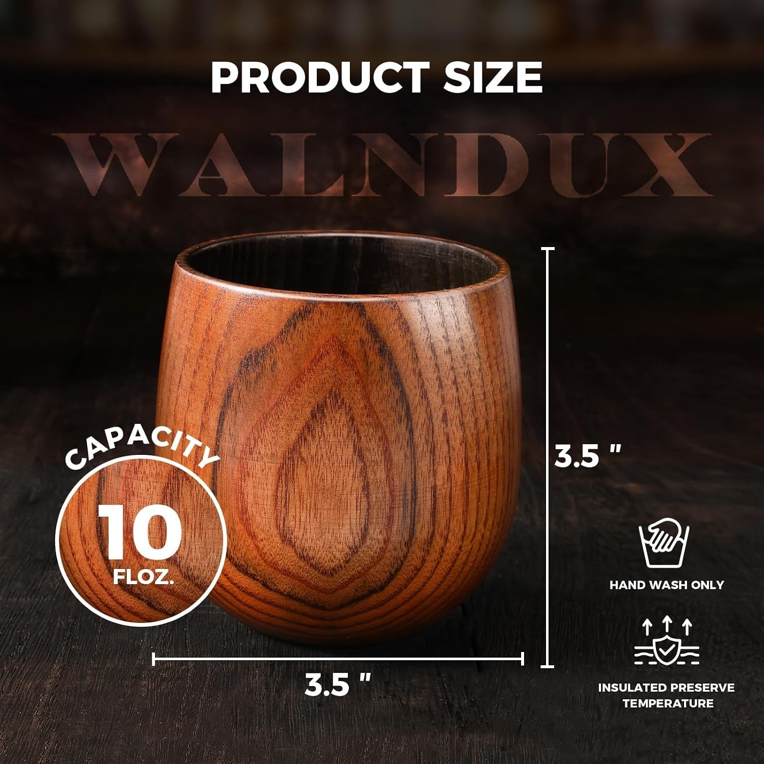 Upgraded Charred Whiskey Glasses Sets, Bourbon Drinking Glass, Bourbon Gifts for Men, Finished Wooden Old Fashioned Glass, Great Whiskey Gifts for Men, Dad, or Brother (1 Pack)