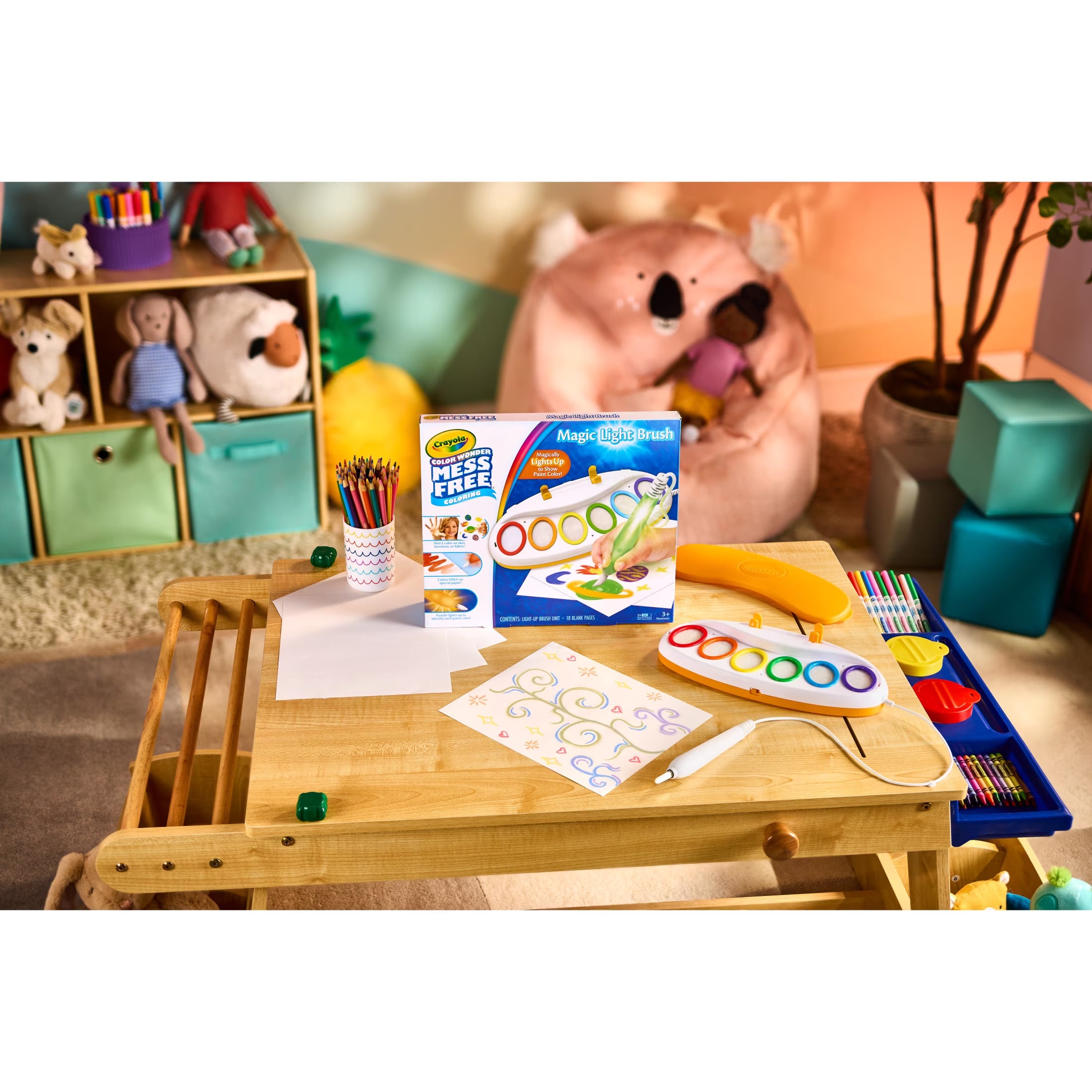 Color Wonder Magic Light Brush, Mess Free Kids Painting Set, Preschool Supplies, Toddler Activities, Educational Toys, Holiday & Christmas Gifts for Ages 3+