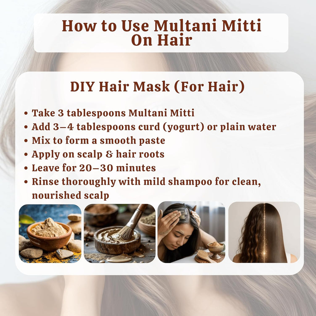Indian Healing Powder 100G | Natural Calcium Bentonite Clay & Multani Mitti | Face & Body Mask for Smooth, Radiant Skin | Pore Care, Oil Control, Hair & Scalp Care | Vegan & Cruelty-Free