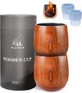 Upgraded Charred Whiskey Glasses Sets, Bourbon Drinking Glass, Bourbon Gifts for Men, Finished Wooden Old Fashioned Glass, Great Whiskey Gifts for Men, Dad, or Brother (2 Pack)