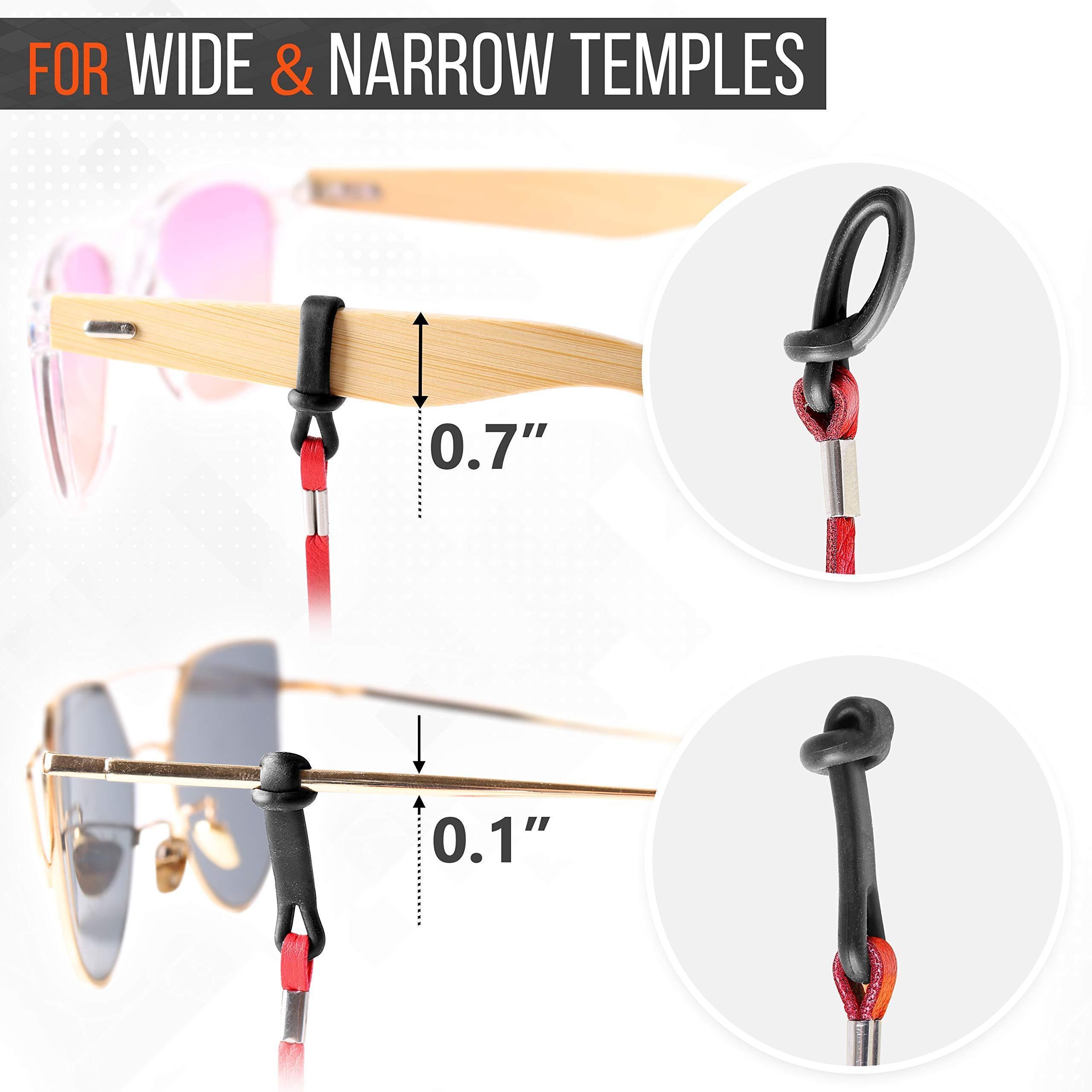 Eyeglass Chains for Women Men Premium ECO Leather Strap 4 Pcs 28 Inch Length