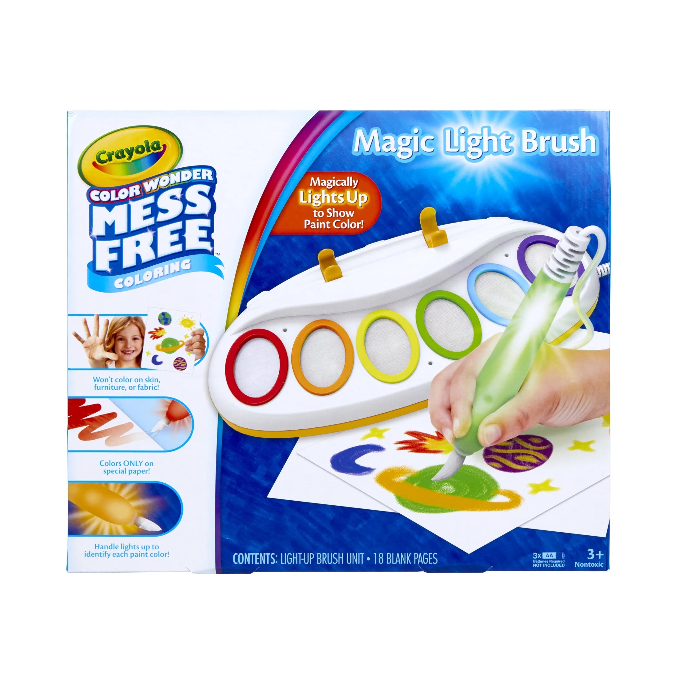 Color Wonder Magic Light Brush, Mess Free Kids Painting Set, Preschool Supplies, Toddler Activities, Educational Toys, Holiday & Christmas Gifts for Ages 3+