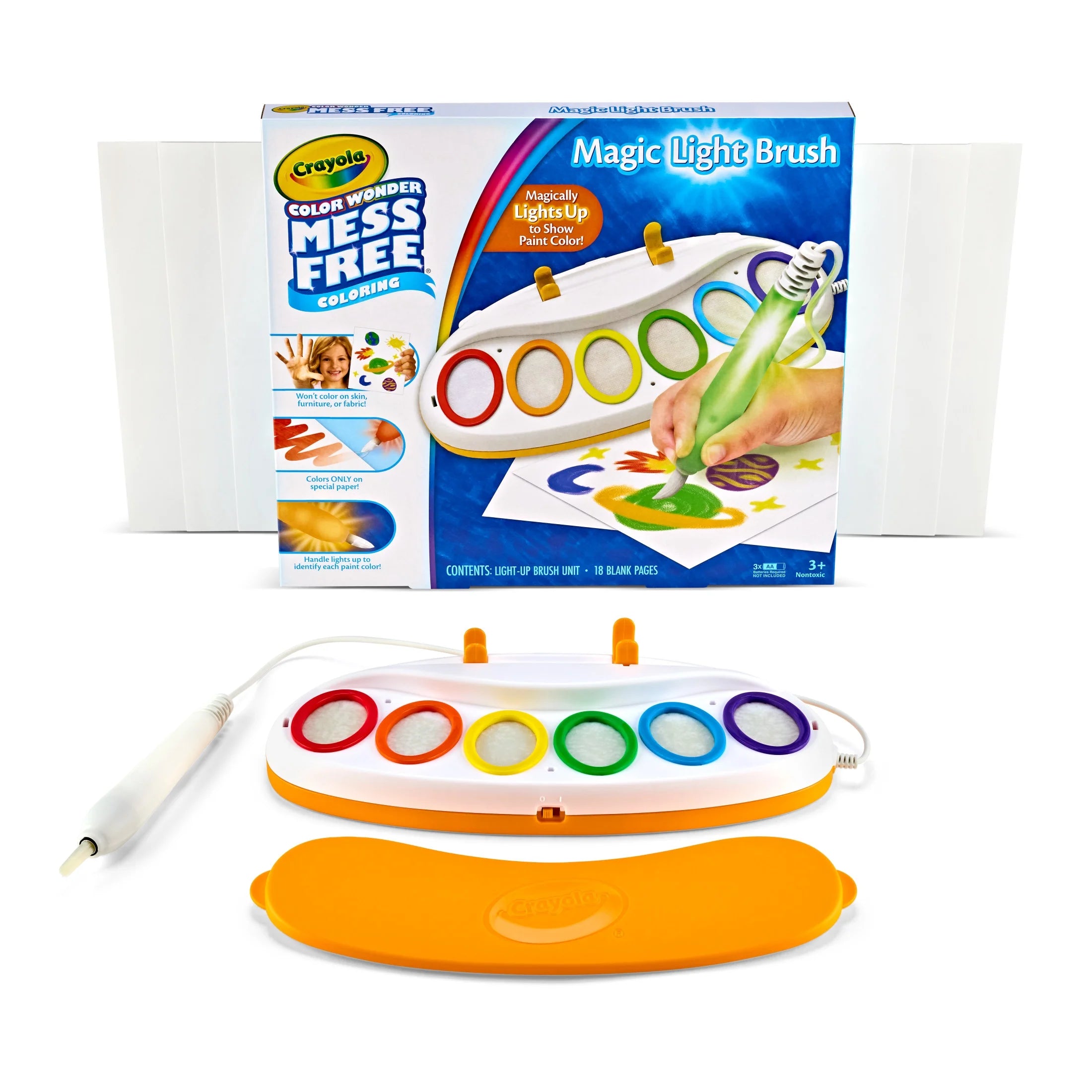 Color Wonder Magic Light Brush, Mess Free Kids Painting Set, Preschool Supplies, Toddler Activities, Educational Toys, Holiday & Christmas Gifts for Ages 3+