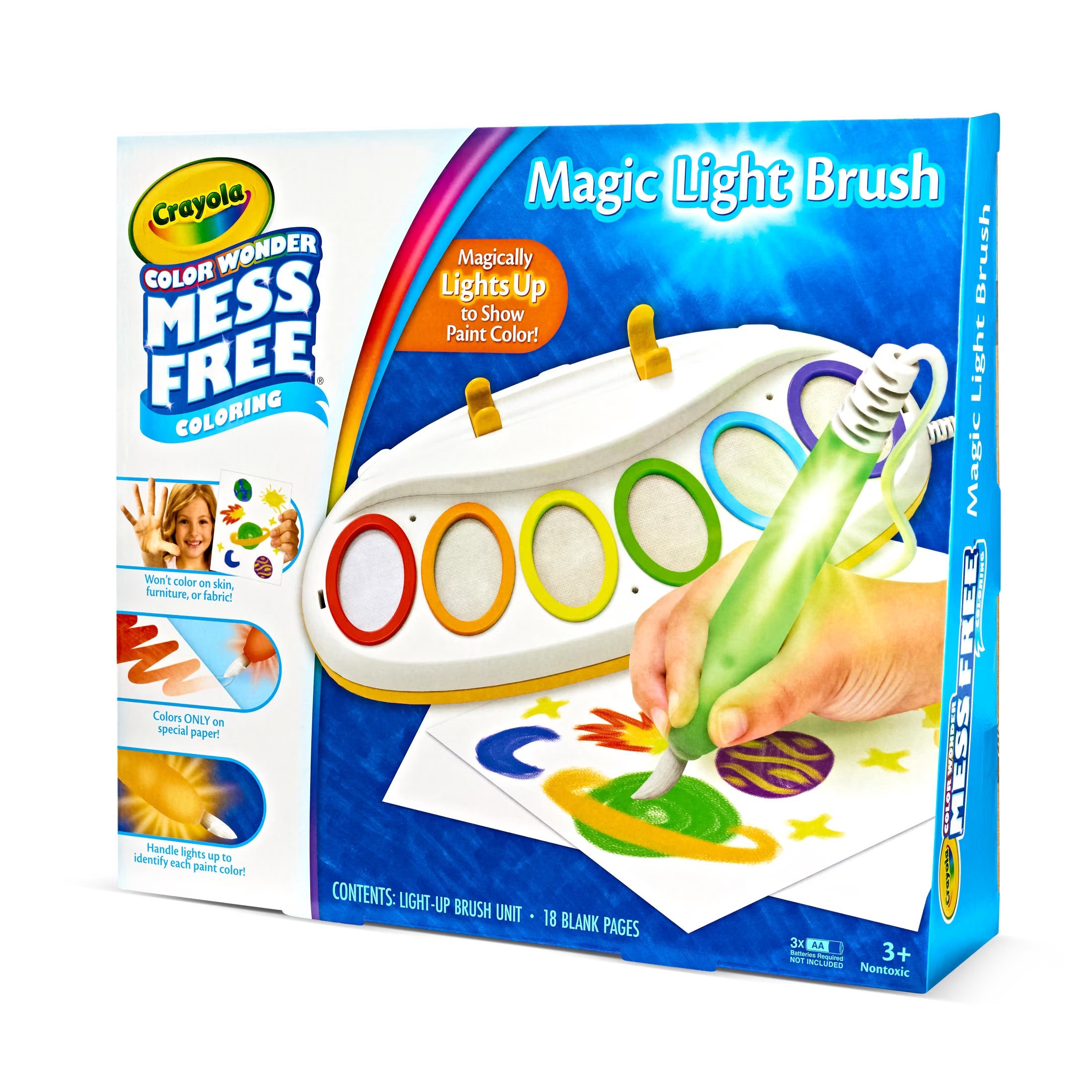 Color Wonder Magic Light Brush, Mess Free Kids Painting Set, Preschool Supplies, Toddler Activities, Educational Toys, Holiday & Christmas Gifts for Ages 3+