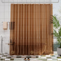 Premium EVA Shower Curtain Amber, Luxury Shower Curtain Clear Brown Jelly-Like Soft, Waterproof Clear Brown Shower Liner with 3 Weighted Stones and 12 Grommets, Recyclable Packaging