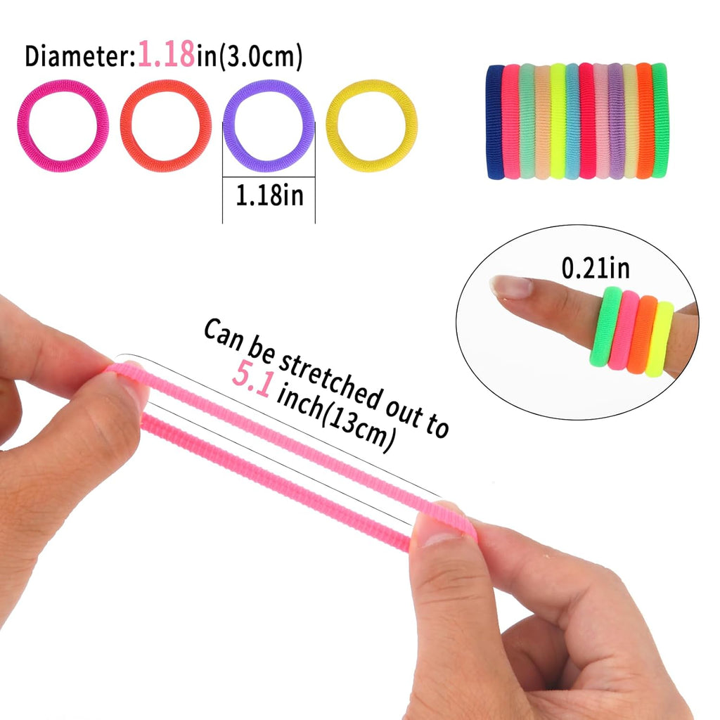 -100 PCS Hair Ties, Hair Elastics, Hair Accessories for Girls Women, Cotton Toddler Hair Ties for Girls and Kids (Multicolor)