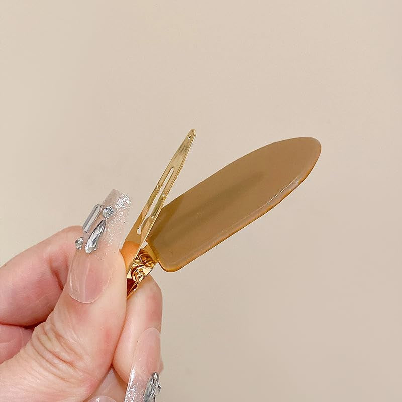 No Bend Hair Clips for Women Makeup Hair Barrettes No Crease Hair Clip 4 Pcs Acrylic Resin Flat Creaseless Hair Clips for Styling Salon Accessories No Dent Hair Clips